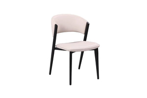 Brooklyn Dining Chair Beige and Black Metal Frame