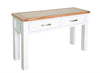 Hampshire 2 drawer Hall Table White Solid Pine and Ash Wood Top