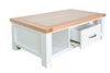 Hampshire 1 drawer Coffee Table White Solid Pine and Ash Wood Top