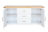 Hampshire Buffet White Solid Pine and Ash Wood Top