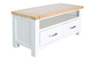 Hampshire 2 Drawer TV Unit White Solid Pine and Ash Wood Top