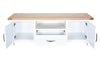 Hampshire 2 Drawer TV Unit White Solid Pine and Ash Wood Top