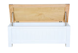 Hampshire Blanket Box White Solid Pine and Ash Wood Top