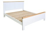 Hampshire Bedframe White Solid Pine and Ash Wood Top