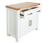 Hampshire Small Buffet White Solid Pine and Ash Wood Top