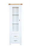 Hampshire Narrow Cabinet White Solid Pine and Ash Wood Top