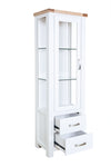 Hampshire Narrow Cabinet White Solid Pine and Ash Wood Top