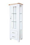 Hampshire Narrow Cabinet White Solid Pine and Ash Wood Top