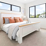 Hampshire Bedframe White Solid Pine and Ash Wood Top
