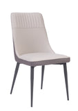 Kyoto PU Leather Dining Chair Beige / Grey