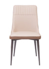 Kyoto PU Leather Dining Chair Beige / Grey