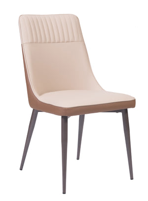 Kyoto PU Leather Dining Chair Beige / Grey