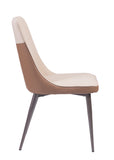 Kyoto PU Leather Dining Chair Beige / Grey