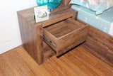 Urus Walnut MDF 2 Drawer Bedside Table