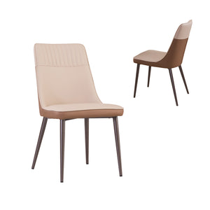 Kyoto PU Leather Dining Chair Beige / Grey