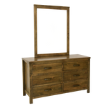 Melville Dressing Table 6 Drawer with Mirror