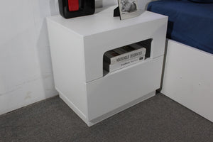 Paddington White 2 Drawer MDF Bedside