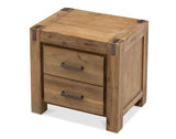 Silverstrike Rustic Bedside Table Solid Acacia Wood